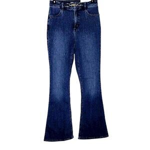 INC High Rise Flare Jeans | Size 4/27 | Medium Wash | Gold Accent Zip | NWT
